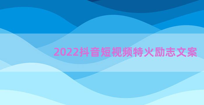 2022抖音短视频特火励志文案